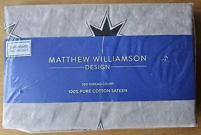 MATTHEW WILLIAMSON DESIGN Standard Pillowcase Pair RIAD STAR BLACK / GOLD • £19.50