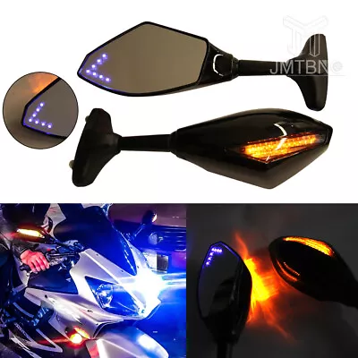 For Suzuki TL1000R SV650SF SV650S Honda Black Motorcycle Mirror LED Turn Signal • $45.39