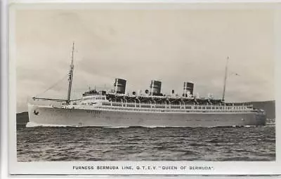 Rppc ~ocean Linerq.t.e.v. Queen Of Bermudafurness Bermuda Line • £4.82