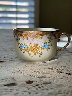 Limoges Klingenberg & Dwenger  Demitasse  Porcelain Cup Fancy Gold Trim. Antique • $39