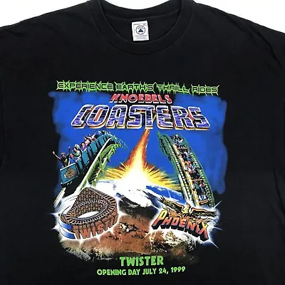 Vintage 90s KNOEBEL'S ROLLER COASTERS TWISTER PHOENIX T-Shirt 2XL Amusement Park • $29.74