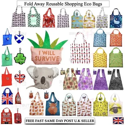 £4.99 • Buy Reusable Foldable Ladies Shopping Bag Eco Animal Tote Handbag Fold Away Bag