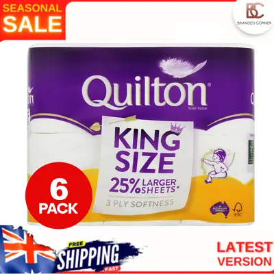 Quilton King Size Toilet Paper Rolls 6pk • $7.49