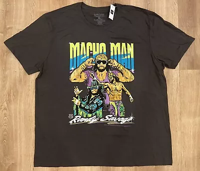 WWE Macho Man Randy Savage Mens Extra Large Wrestling 80s 90s Black T-Shirt NWT • $15.39