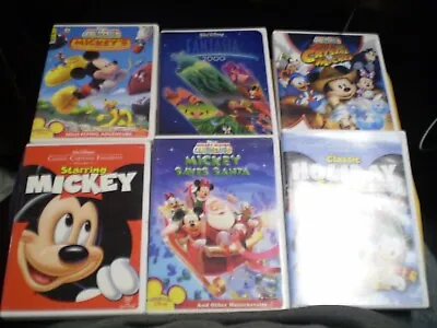 (6) Disney Mickey Mouse DVD Lot: (3) MM Clubhouse  (2) Christmas  Fantasia 2000 • $19.95