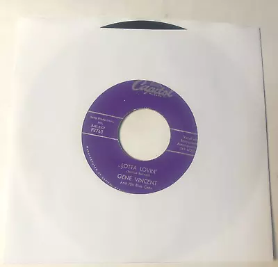 Gene Vincent 7  Record 45 Lotta Lovin / Wear My Ring  Rockabilly • $2.99