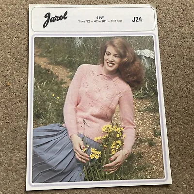 1970's Jarol Vintage 4 Ply Collared Sweater Knitting Pattern • £1.48