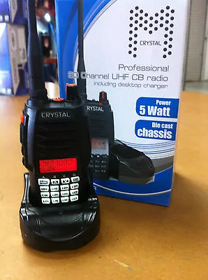 **brand New** Crystal Dbh50r 5 Watt Hand Held Uhf Radio 80ch Cb 2 Way Radio • $125