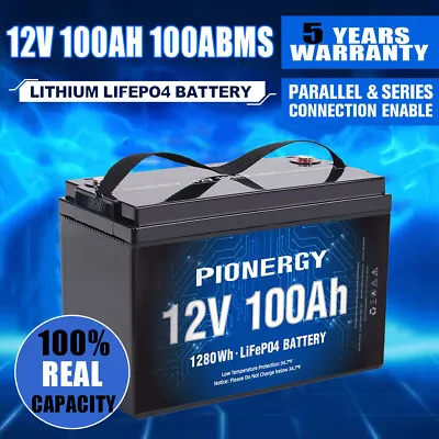 100Ah Lithium Iron Battery LiFePO4 Rechargeable Deep Cycle 4WD RV Camping • $341.10