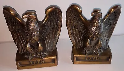 Vintage 1776 Brass Eagle Bookends Philadelphia Manufacturing Company  PMC 114B • $42.50