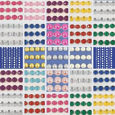 £2.48 • Buy SPARKLY JEWEL GEMS / PEARL STICKER SET Self Adhesive Flat Back Small Craft Pack