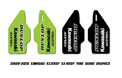 Fork Guard Graphics KAWASAKI GREEN KXF250 KXF450 2009- 2015 MX GLOSS DECALS • $14.95