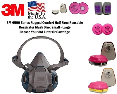 3m Half Face Reusable Respirator Protection Facepiece Mask With Cartridge Option • $40.84