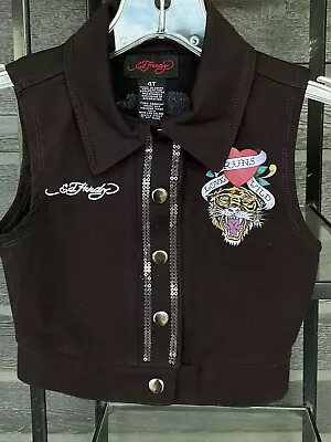 Kids Ed Hardy Black Sequins Vest Size 4T • £7.91