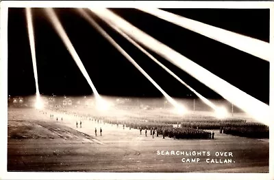 La Jolla CA Searchlights Over Camp Callan WW11 RPPC Real Photo Postcard H760 • $11.95