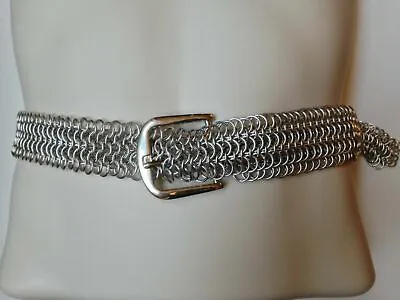 Chainmail Belt Accessory – Mild Steel Metal -White Zinc - Medieval LARP Costume • $56.12