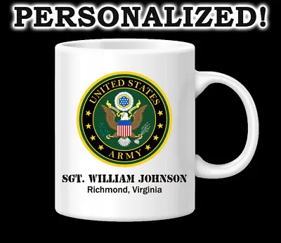 United States Army USA Military US Ceramic Coffee Mug Tea Cup PERSONALIZED • $15