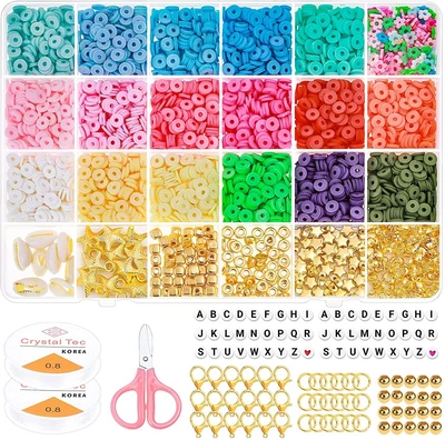 £13.97 • Buy Clay Beads For Jewellery Making, Selizo Polymer Clay Beads Bracelet Making Kit