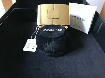 £85 • Buy Calvin Klein ASSERTIVE Hinged Square Gold Plated Bracelet KJAHJD10010S