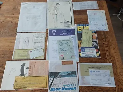 Elvis Presley Memorabillia Lot- 10 Replicas From Graceland Tickets Cheques  • $21.90