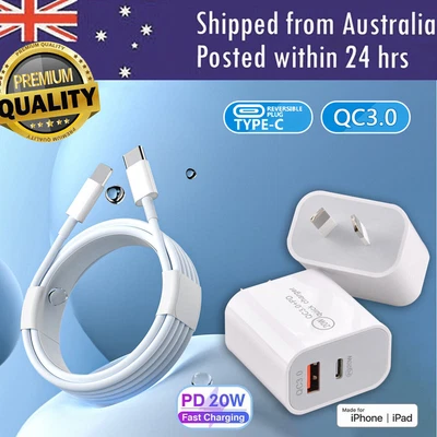 $15.99 • Buy 20W USB Type-C Wall Adapter Fast Charger PD Power For IPhone 14 13 12 Pro IPad