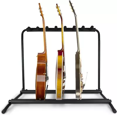 Pyle Multi Guitar Stand 7 Holder Foldable Universal Display Rack - Portable Blac • $52.99