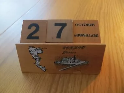 £8 • Buy Vintage Wooden Block Perpetual Calendar From Corfu, Used.