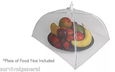 16  X 16  White Mesh Food Cover Collapsible Metal Umbrella Collapsible Camping  • $8.99