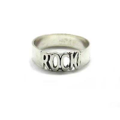 Stylish Sterling Silver Ring Band Hallmarked Solid 925 Rock Handcrafted • £27.08