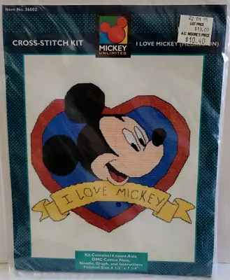 Mickey Unlimited Counted Cross Stitch Kit I Love Mickey Mouse Disney 36002 New  • $11.66