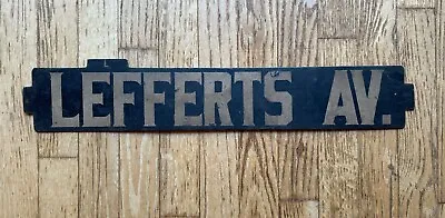 Vintage New York City NYC Subway Train Brooklyn Destination Sign - Lefferts Ave • $175