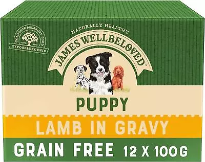 James Wellbeloved - Hypoallergenic Puppy Food | Grain-Free Lamb In Gravy 12x100g • £20.99