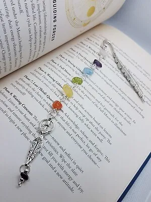 Spiritual Chakra Beaded Silver Plated Metal Goddess Charm Feather Bookmark   • £7.39