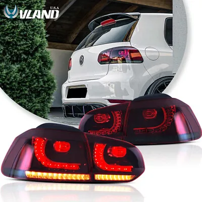 Pair For 2010-2014 Volkswagen VW Golf GTI MK6 Replace LED Tail Lights Red Smoke • $249.99