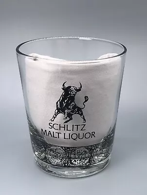 VTG BEER GLASS DISCOUNT / Schlitz Malt Liquor Lowball / Man Cave Barware Decor • $12.99
