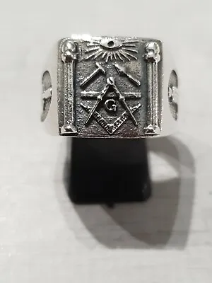 £95 • Buy Sterling Silver 925 Masonic Mens Signet Ring Size Y .