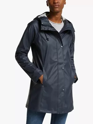 Ilse Jacobsen Hornbæk 87 Waterproof Raincoat With Hood Navy 40 (UK Size 14) • £35.99