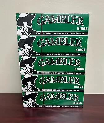 Gambler MENTHOL KING Size Green Cigarette Tubes 200ct Box (5-Boxes) RYO • $27.25