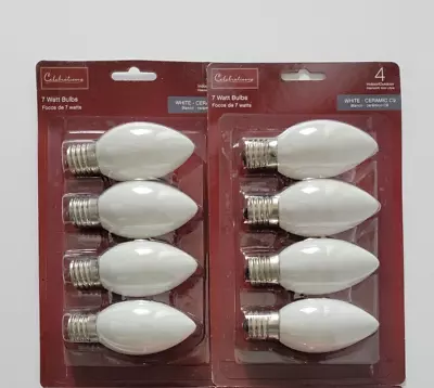 Holiday Time C9 Ceramic White Christmas Light Replacement Bulbs Count 8 * • $7.80