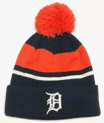 Detroit Tigers MLB Fan Favorite Navy Blue Pom Knit Hat Cap Adult Winter Beanie • $16.99