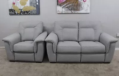 G Plan Elliot Zahara Smoke Fabric Static 2 Seater Sofa & Static Armchair • £1095