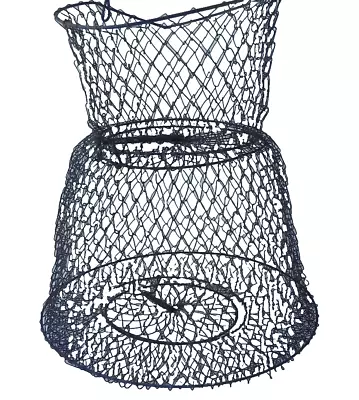 Vintage Fishing Metal Wire Keeper Net Live Bait Basket Cage Collapsible Fish • $23.74