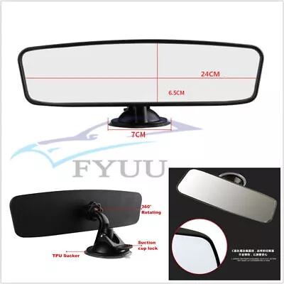 1*Universal Car SUV Wide Flat Interior Suction Cup Type Clip On Rear View Mirror • £12.37