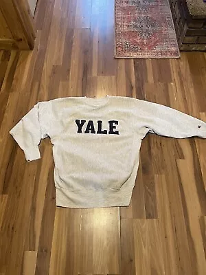 Vintage YALE BULLDOGS Champion Reverse Weave Sweatshirt Long Sleeve XL • $285