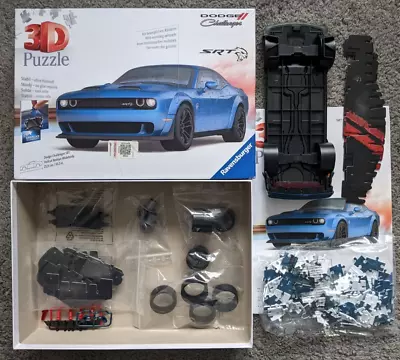 RAVENSBURGER 3-D PUZZLE MODEL KIT DODGE CHALLENGER SRT BLUE HELLCAT REDEYE Open • $26.95