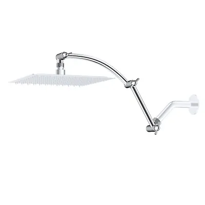 All Metal 16 Inch Shower Head Extension ArmSolid Brass  Height Angle Adjustable • $28.99