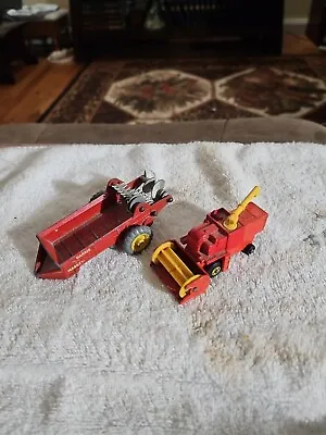 Lot Of 2 Vintage Die Cast Farm Toys Matchbox English Combine And Dinky Spreader • $18