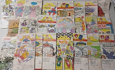 Lot Of 23 Vintage McDonalds Happy Meal Paper Bags Barbie Power Rangers Hot Wheel • $14.99