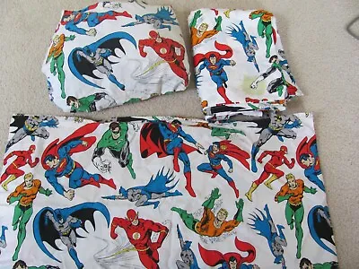 Pottery Barn Kids Twin Fitted Flat Sheet Set DC Comic Marvel Heroes Pillowcase • $47.99