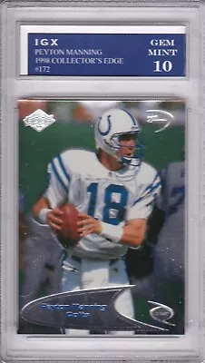 PEYTON MANNING ROOKIE CARD $$ GEM MINT 10 Colt Football RC 1998 Collector's Edge • $0.99